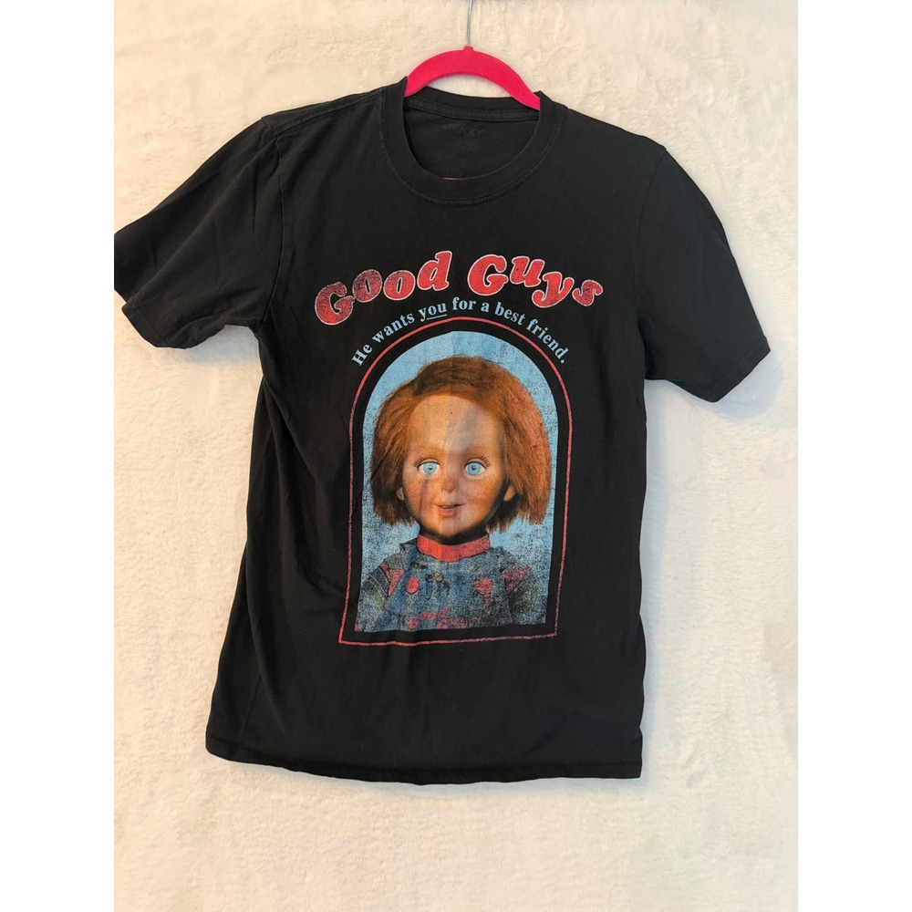 Chucky Childs Play Good Guys Horror Movie Graphic T-Shirt Black Small